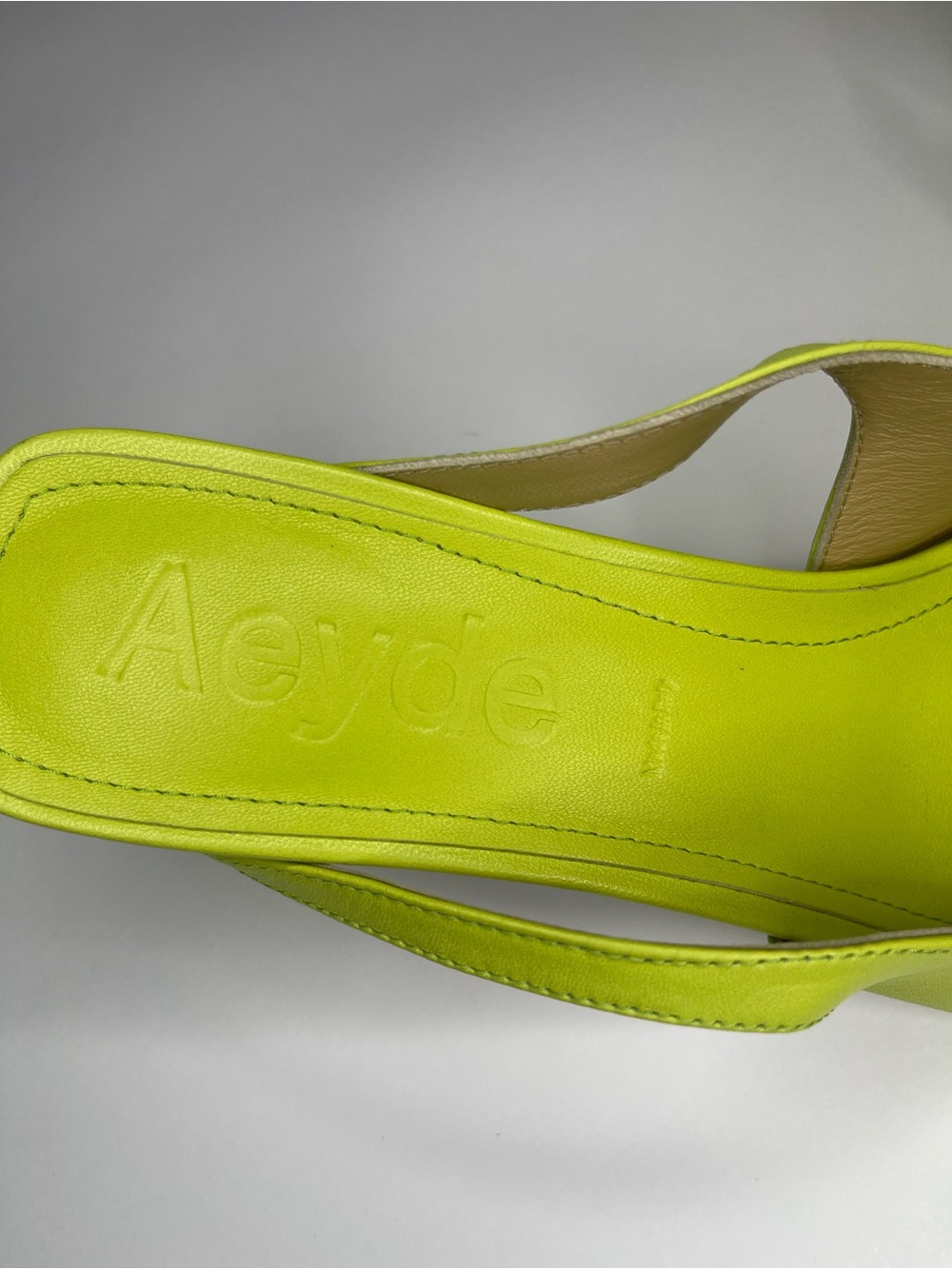 Aeyde Apple Green Juno Slingback Sandals Kitten Heel Square Toe size US 8.5 - Picture 6 of 9